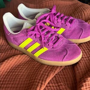 Adidas Fuchsia and Neon Yellow Sneakers